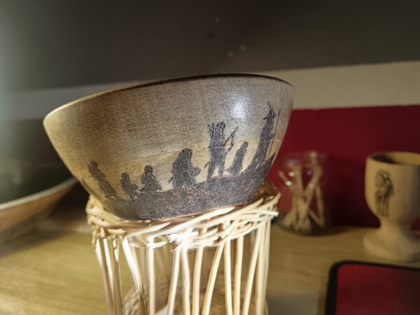 Bol en Bois Pyrogravé - Thème Seigneur des Anneaux – Image 3