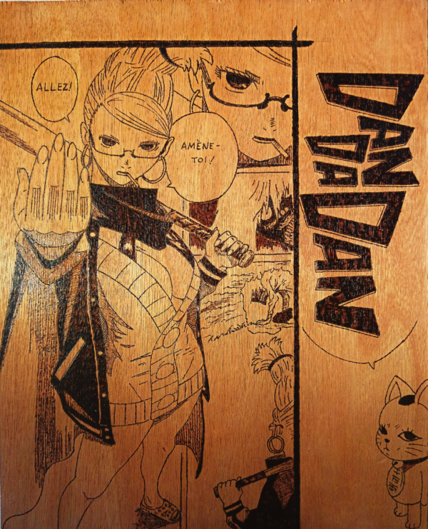 Pyrogravure DanDaDan Tableau
