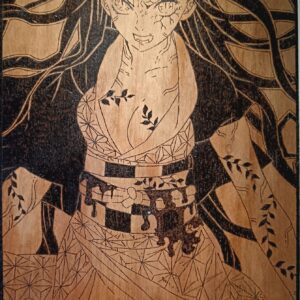 Pyrogravure de Nezuko Kamado 49Lx25.5 cm