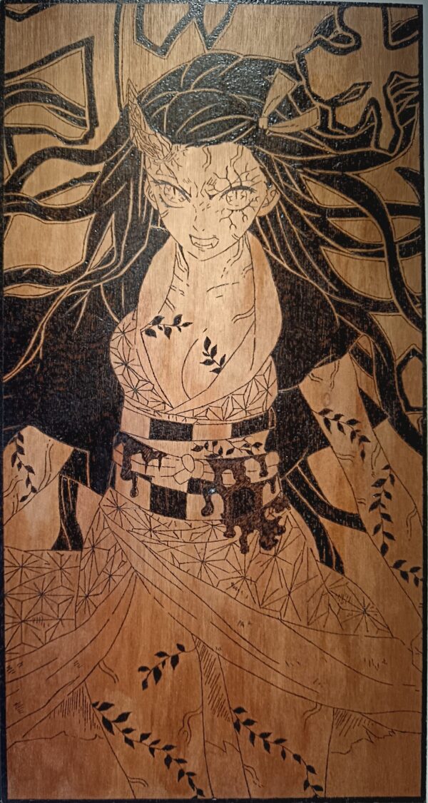 Pyrogravure de Nezuko Kamado 49Lx25.5 cm