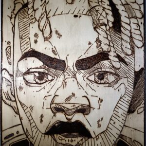 Pyrogravure de Ekko 40x30cm